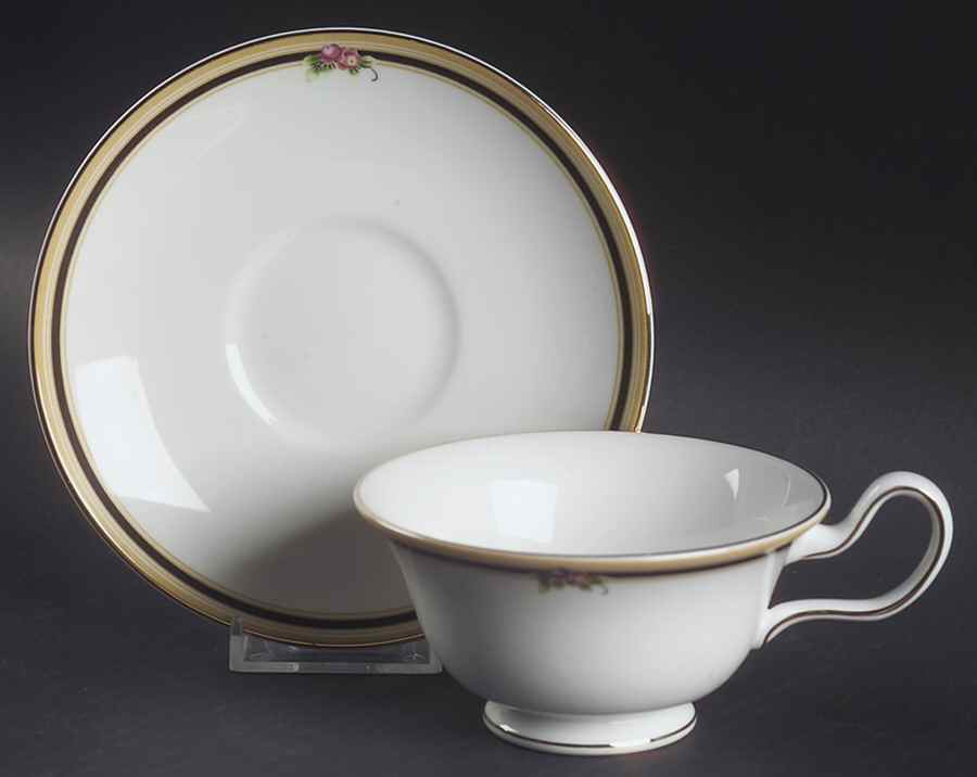 Clio Peony Shape Footed Cup & Saucer Set by Wedgwood-1