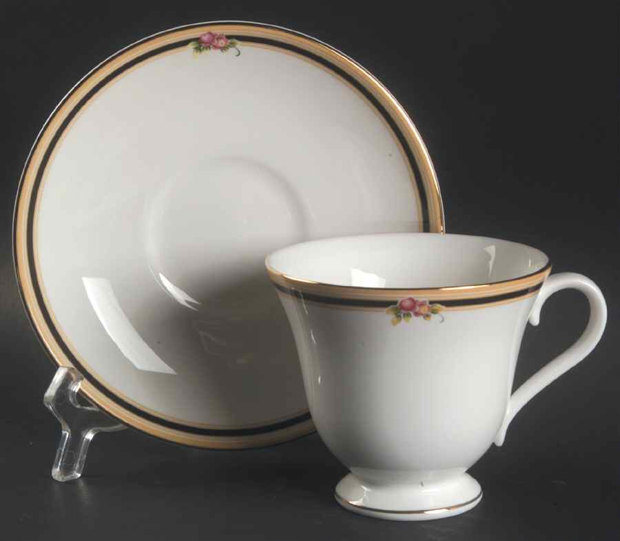 Clio Victoria Shape Footed Cup & Saucer Set by Wedgwood-1