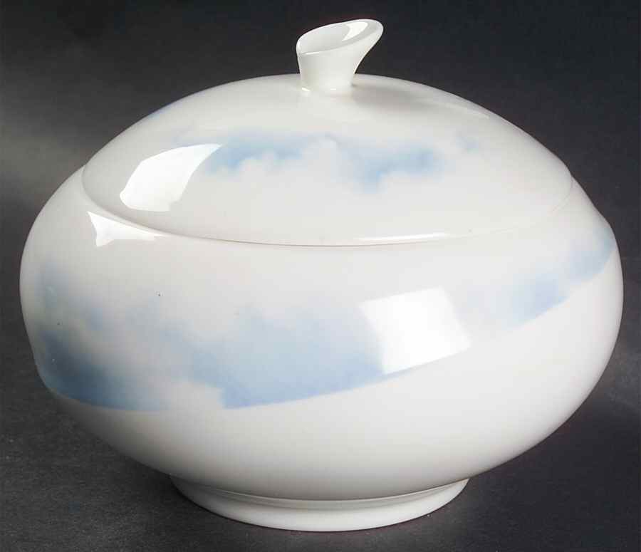 Clouds Blue Sugar Bowl & Lid by Wedgwood-1