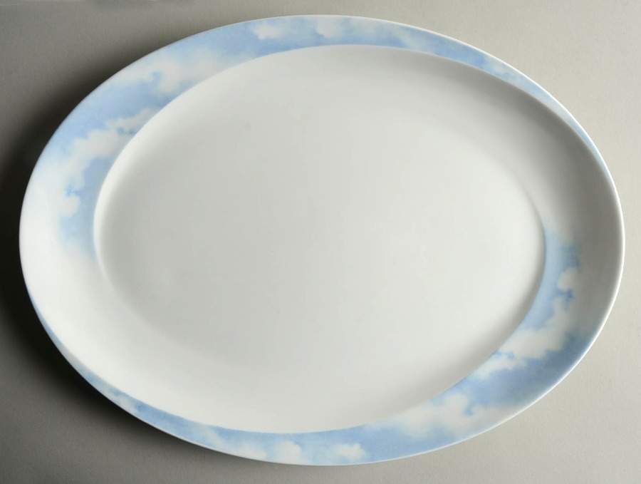Clouds Blue 15" Oval Serving Platter by Wedgwood-1