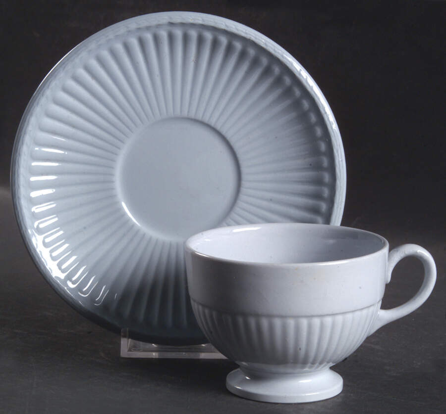 Clyde Blue Footed Cup & Saucer Set by Wedgwood-1