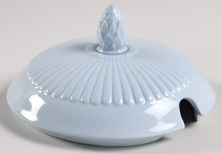 Clyde Blue Lid for Sauce Boat with Attached Underplate by Wedgwood-1