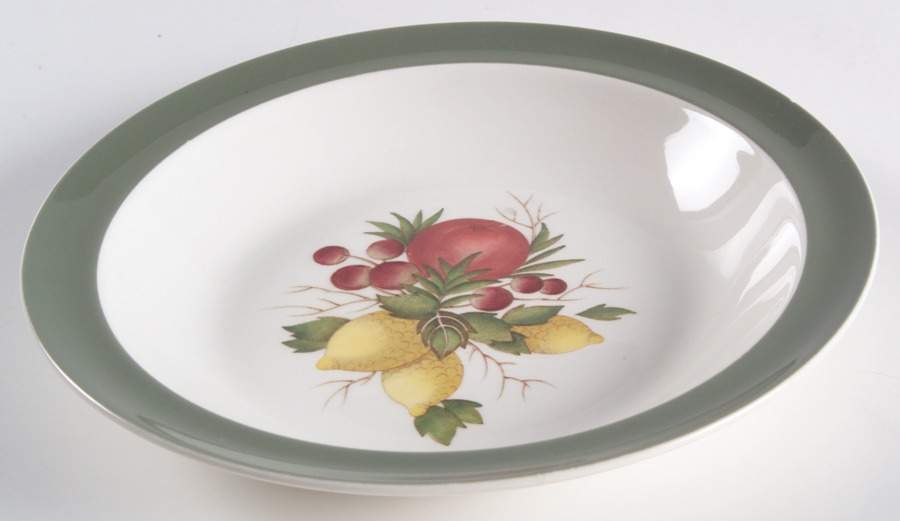 Covent Garden (Green On Edge)Tk605 Rim Soup Bowl by Wedgwood-1