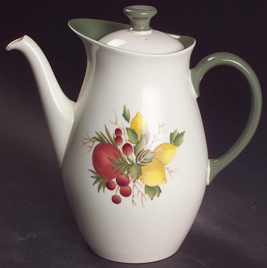 Covent Garden (Green On Edge)Tk605 Coffee Pot & Lid by Wedgwood-1