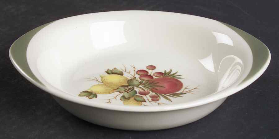 Covent Garden (Green On Edge)Tk605 Lugged Fruit/Dessert (Sauce) Bowl by Wedgwood-1