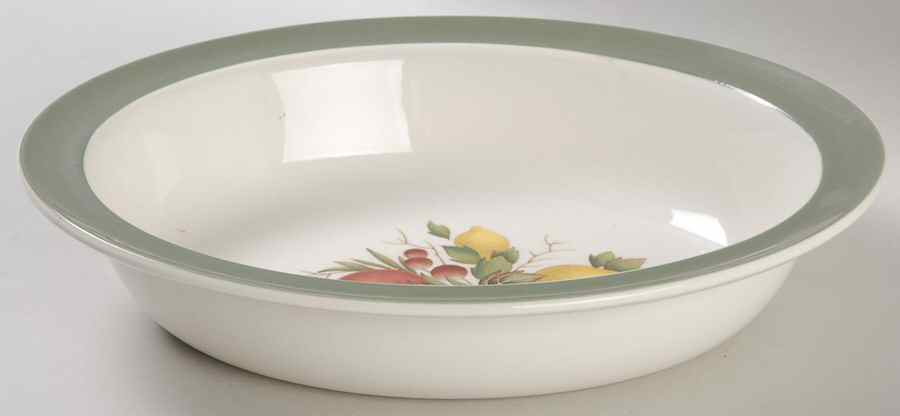Covent Garden (Green On Edge)Tk605 9" Oval Vegetable Bowl by Wedgwood-1