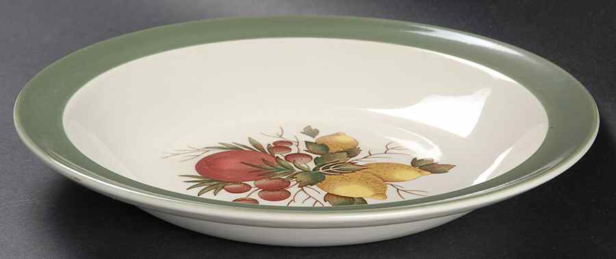 Covent Garden (Green On Edge)Tk605 Rim Soup Bowl by Wedgwood-1