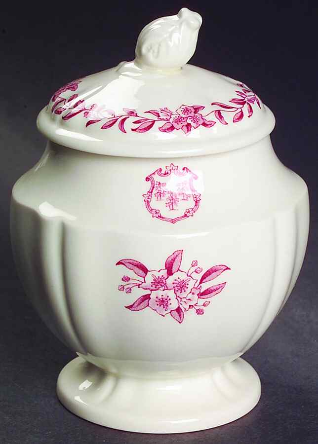 Connecticut Laurel Pink Sugar Bowl & Lid by Wedgwood-1