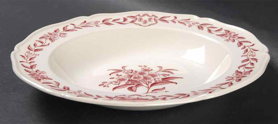 Connecticut Laurel Pink Rim Soup Bowl by Wedgwood-1