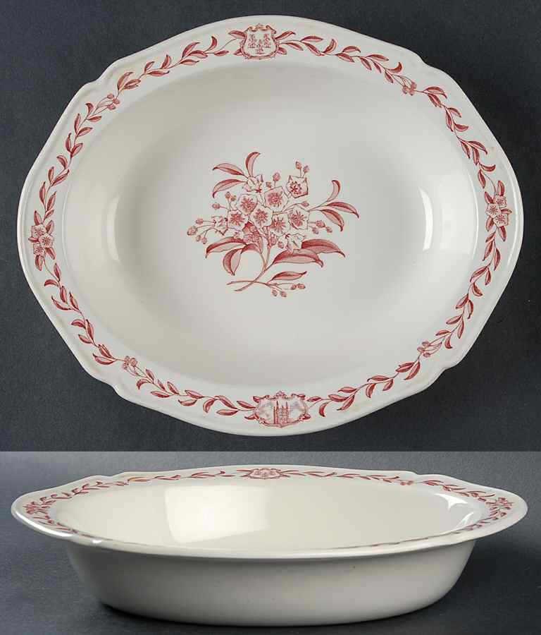 Connecticut Laurel Pink 9" Oval Vegetable Bowl by Wedgwood-1