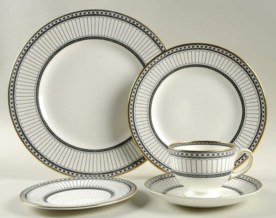 Colonnade Black 5 Piece Place Setting by Wedgwood-1