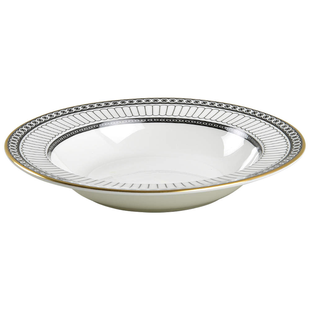 Colonnade Black Rim Soup Bowl by Wedgwood-1