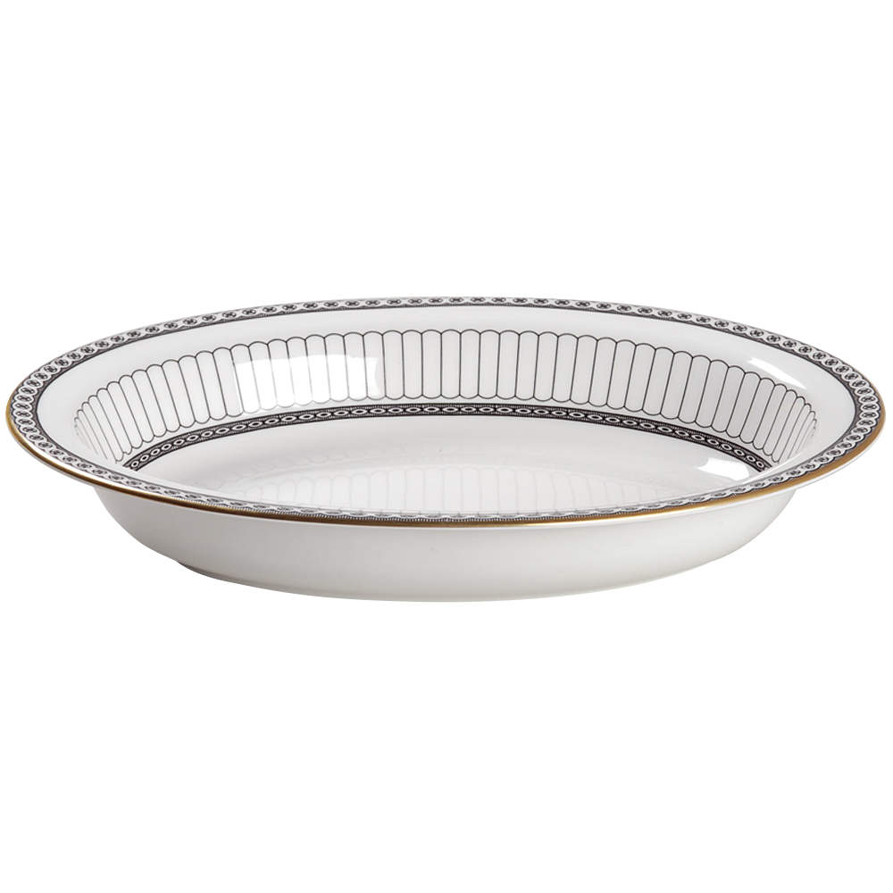 Colonnade Black 10" Oval Vegetable Bowl by Wedgwood-1