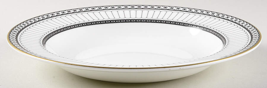 Colonnade Black Rim Soup Bowl by Wedgwood-1