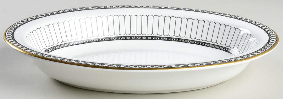 Colonnade Black 10" Oval Vegetable Bowl by Wedgwood-1