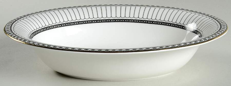 Colonnade Black 9" Oval Vegetable Bowl by Wedgwood-1
