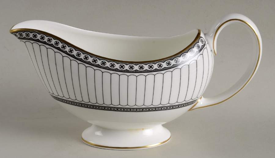 Colonnade Black Gravy Boat by Wedgwood-1