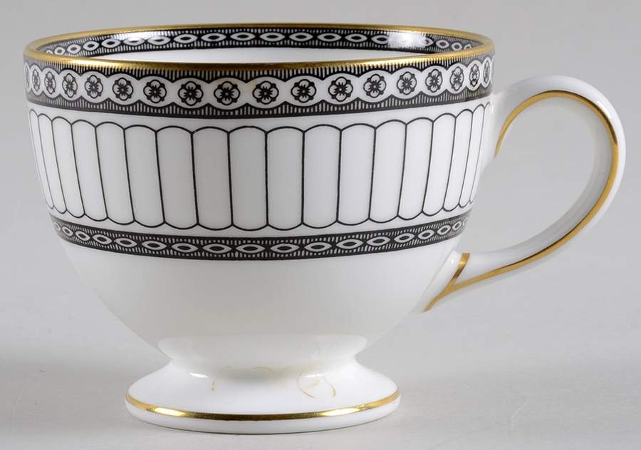 Colonnade Black Leigh Shape Footed Cup by Wedgwood-1