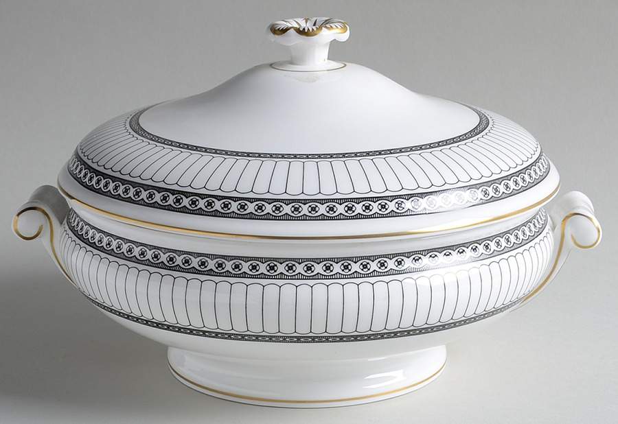 Colonnade Black Round Covered Vegetable by Wedgwood-1