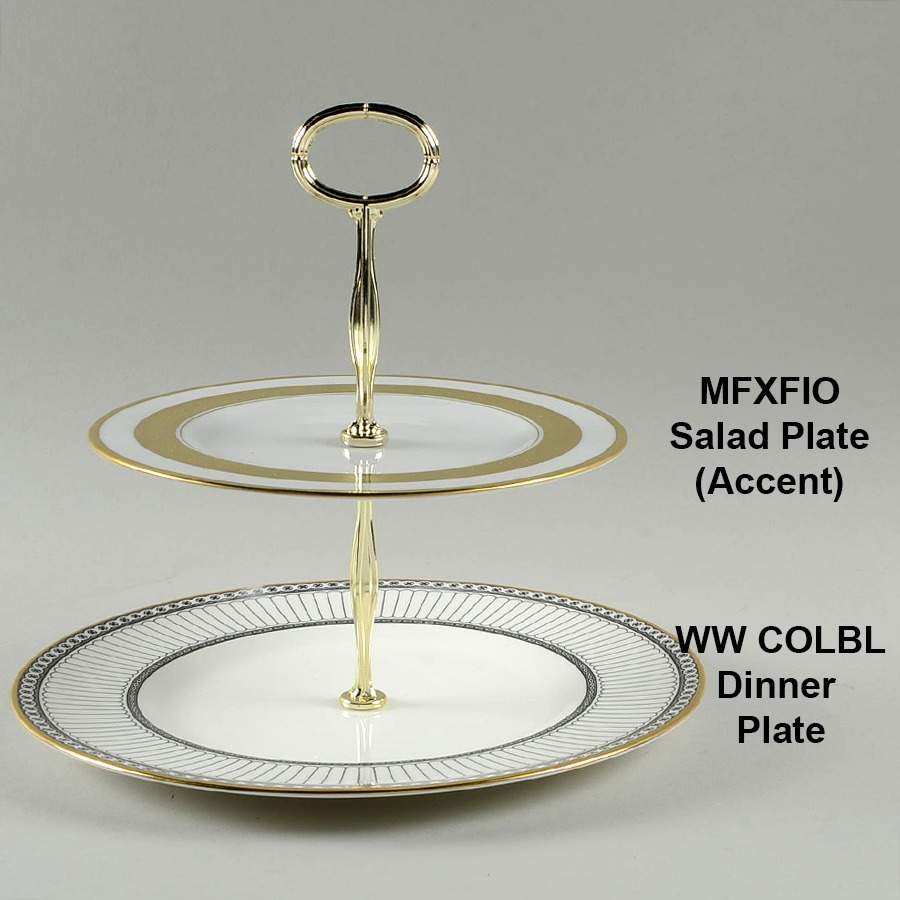 Colonnade Black Mixed/Match 2 Tier Serving Tray by Wedgwood-1