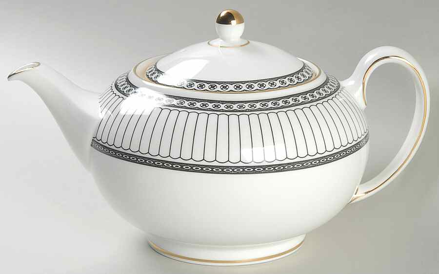 Colonnade Black Teapot & Lid by Wedgwood-1