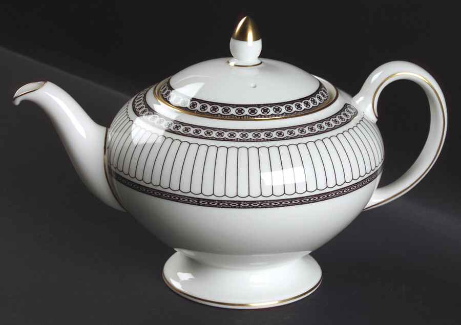 Colonnade Black Teapot & Lid by Wedgwood-1
