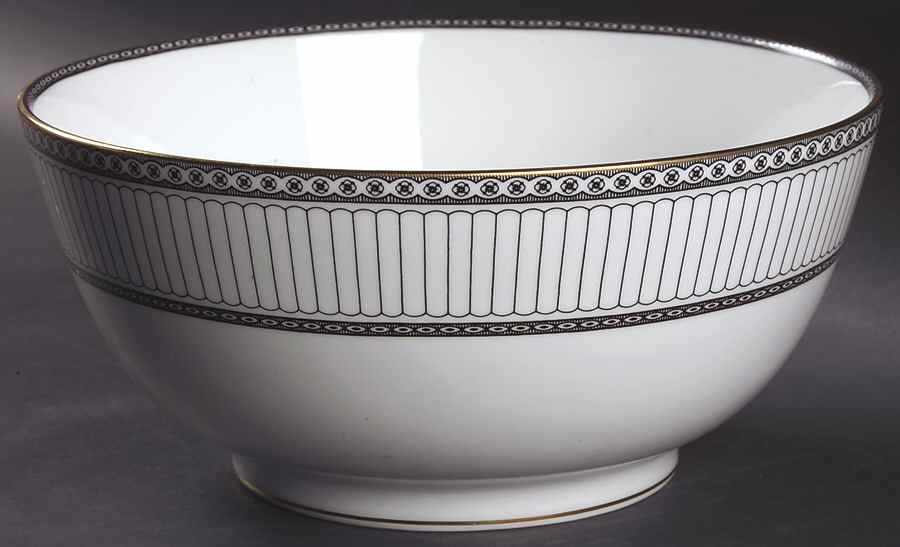 Colonnade Black 10" Large Salad Serving Bowl by Wedgwood-1