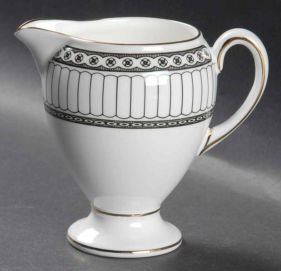 Colonnade Black Globe Shape Creamer by Wedgwood-1