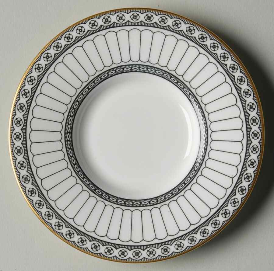 Colonnade Black Saucer for Bond Shape Demitasse Cup by Wedgwood-1