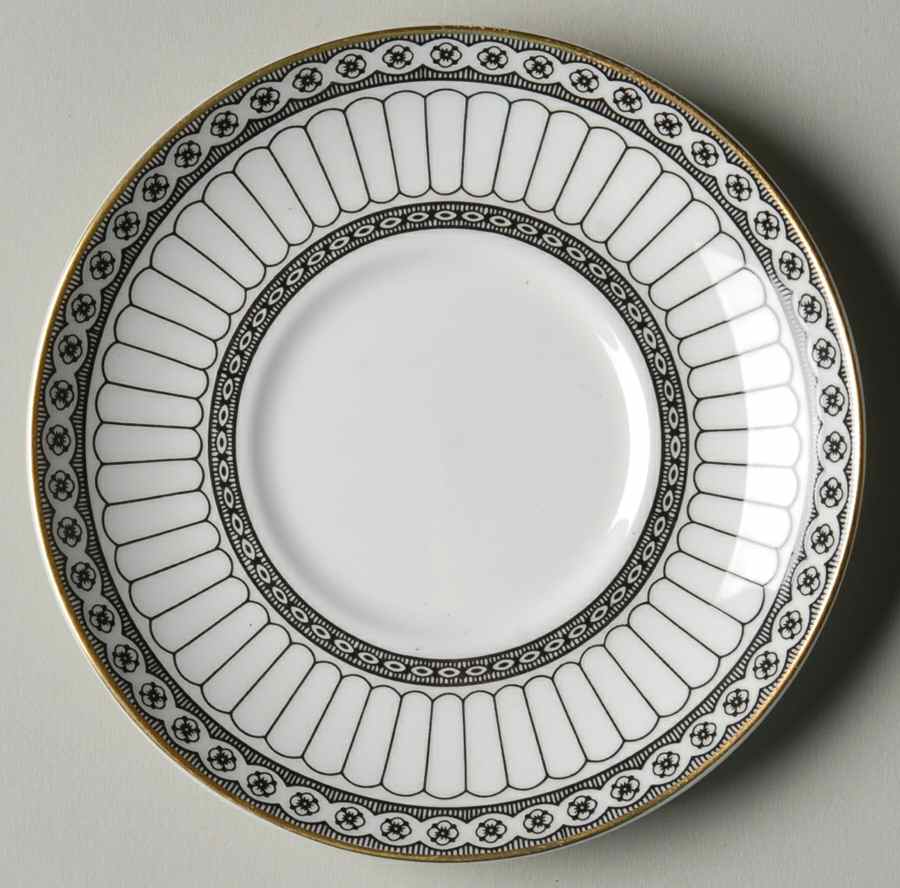 Colonnade Black Saucer for Bond Shape Demitasse Cup by Wedgwood-1