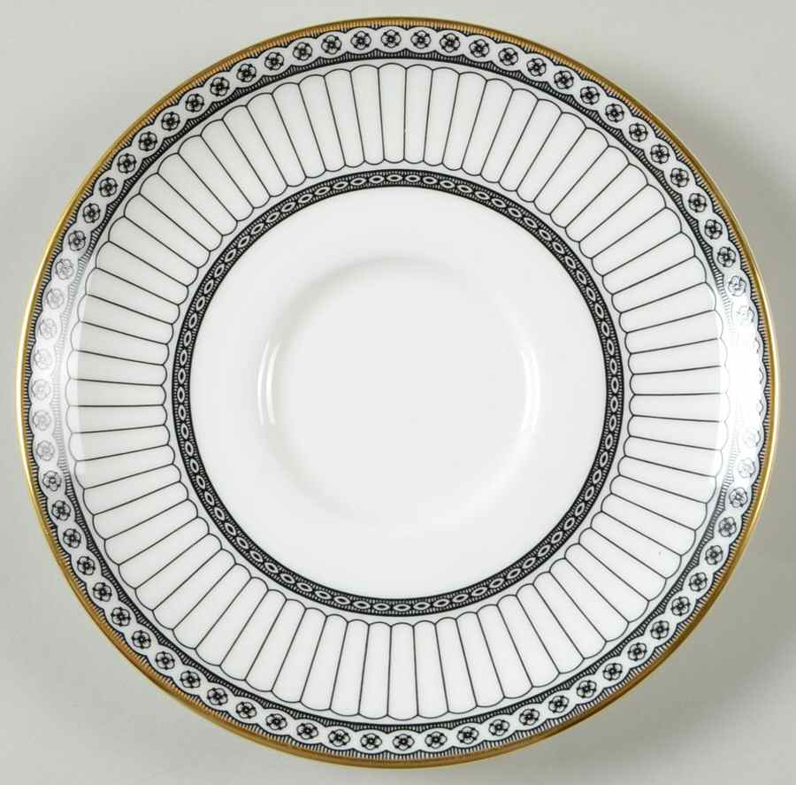 Colonnade Black Saucer for Footed Cream Soup Bowl by Wedgwood-1