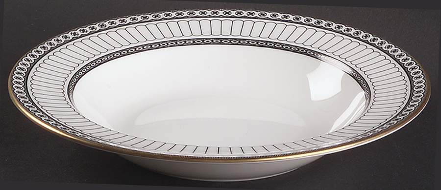 Colonnade Black Rim Soup Bowl by Wedgwood-1