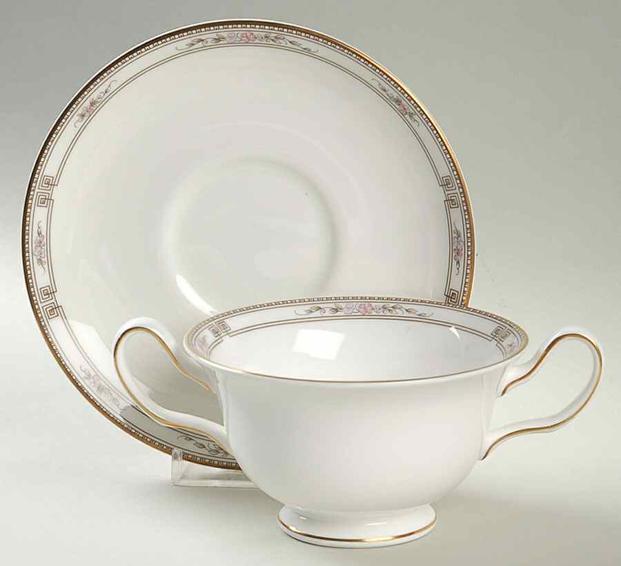 Colchester Footed Cream Soup Bowl & Saucer Set by Wedgwood-1