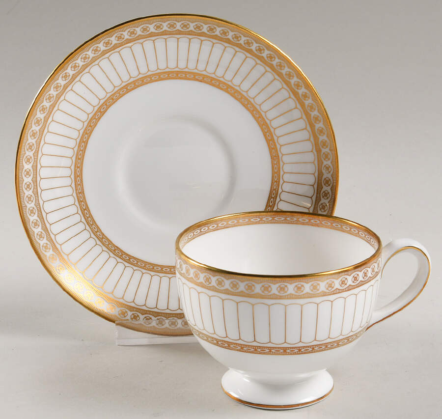 Colonnade Gold Footed Cup & Saucer Set by Wedgwood-1