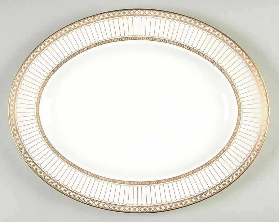 Colonnade Gold 13" Oval Serving Platter by Wedgwood-1