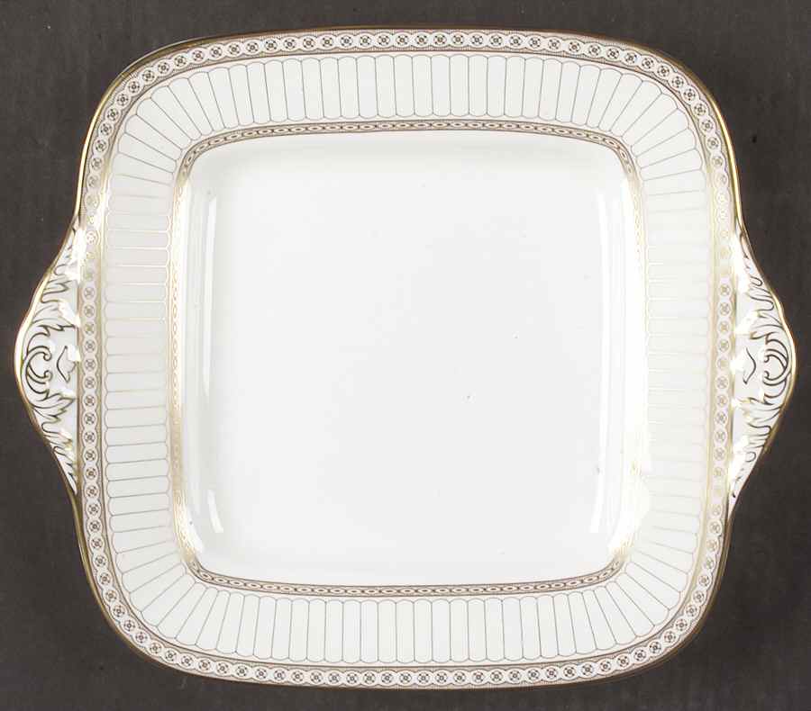 Colonnade Gold Square Handled Cake Plate by Wedgwood-1