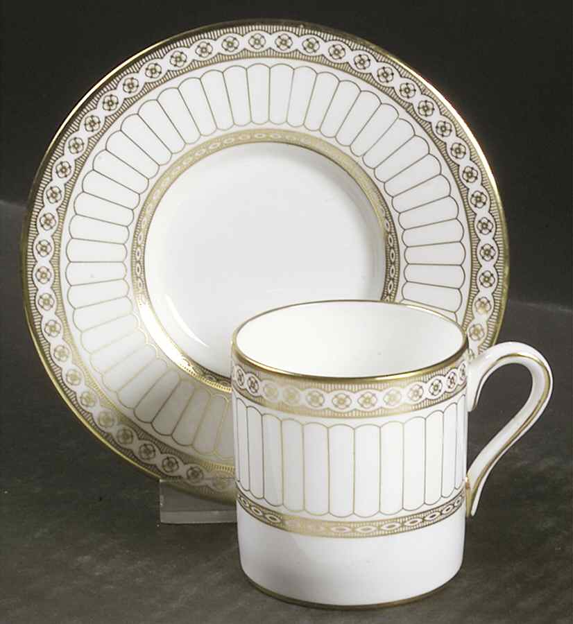 Colonnade Gold Bond Shape Demitasse Cup and Saucer Set by Wedgwood-1