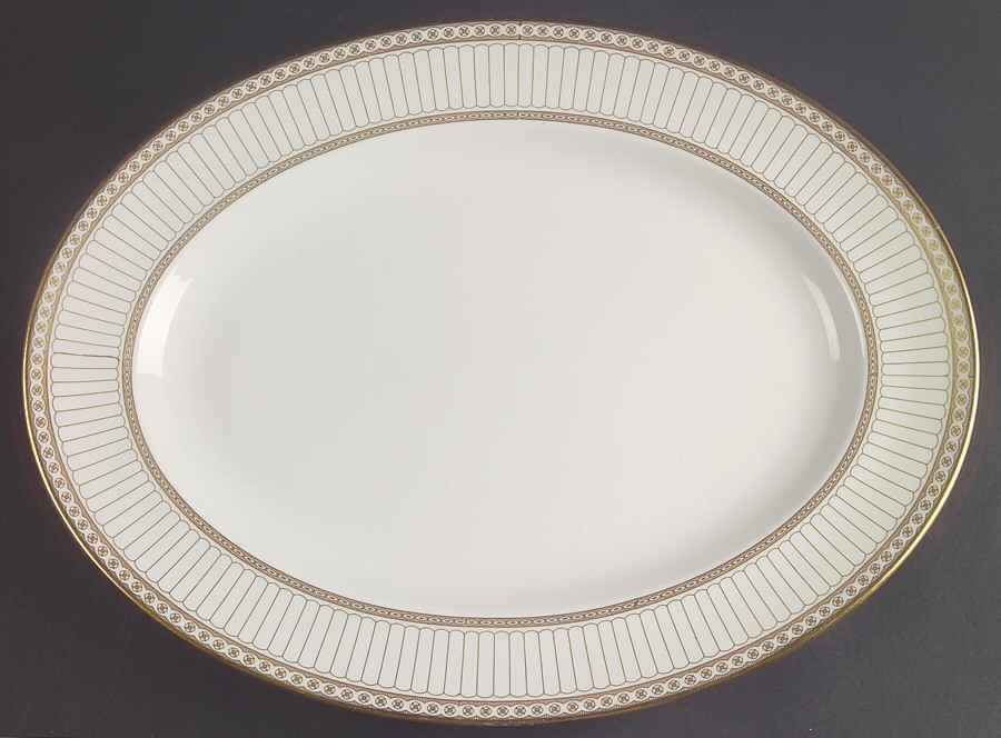 Colonnade Gold 15" Oval Serving Platter by Wedgwood-1