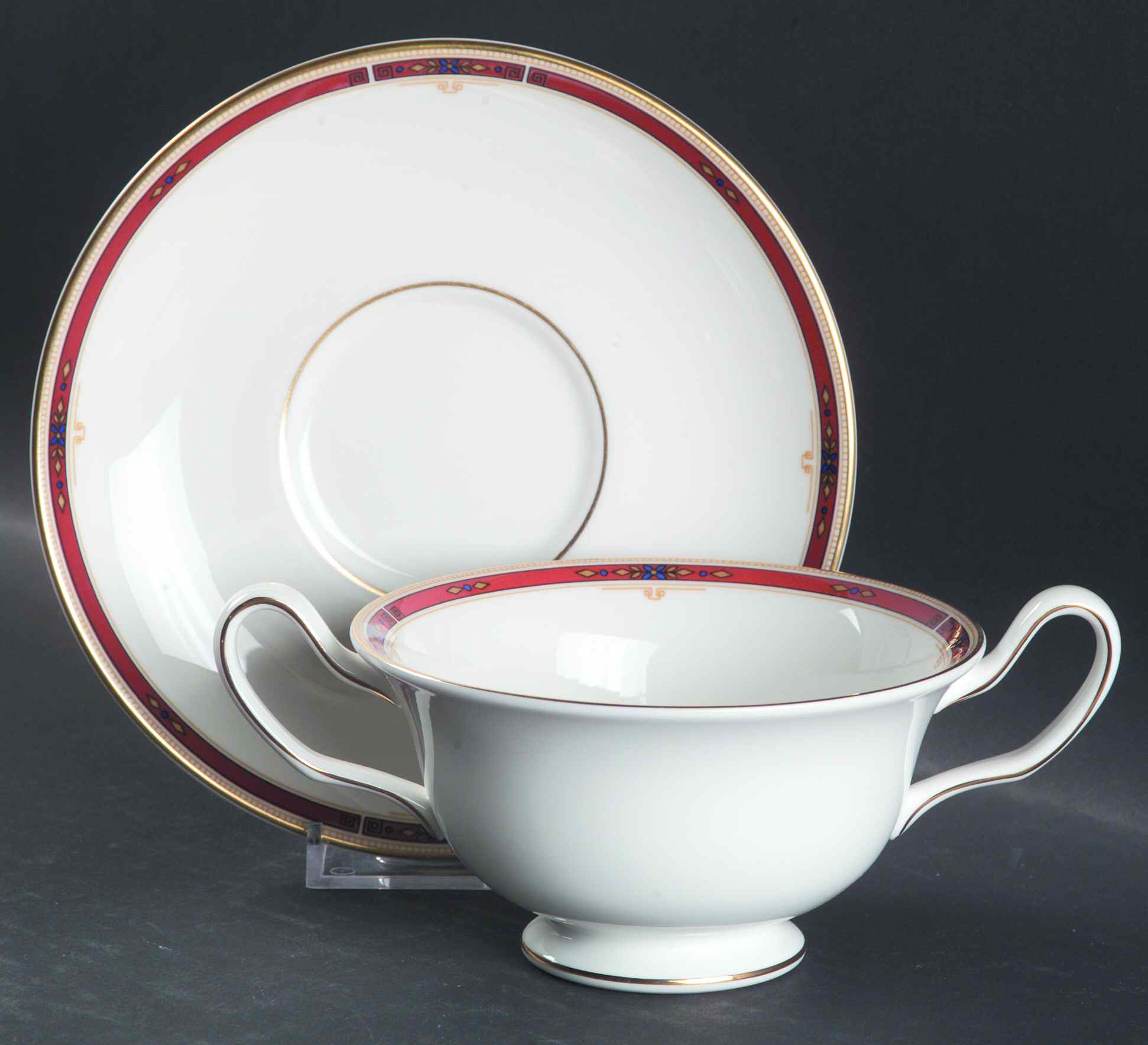 Colorado Footed Cream Soup Bowl & Saucer Set by Wedgwood-1