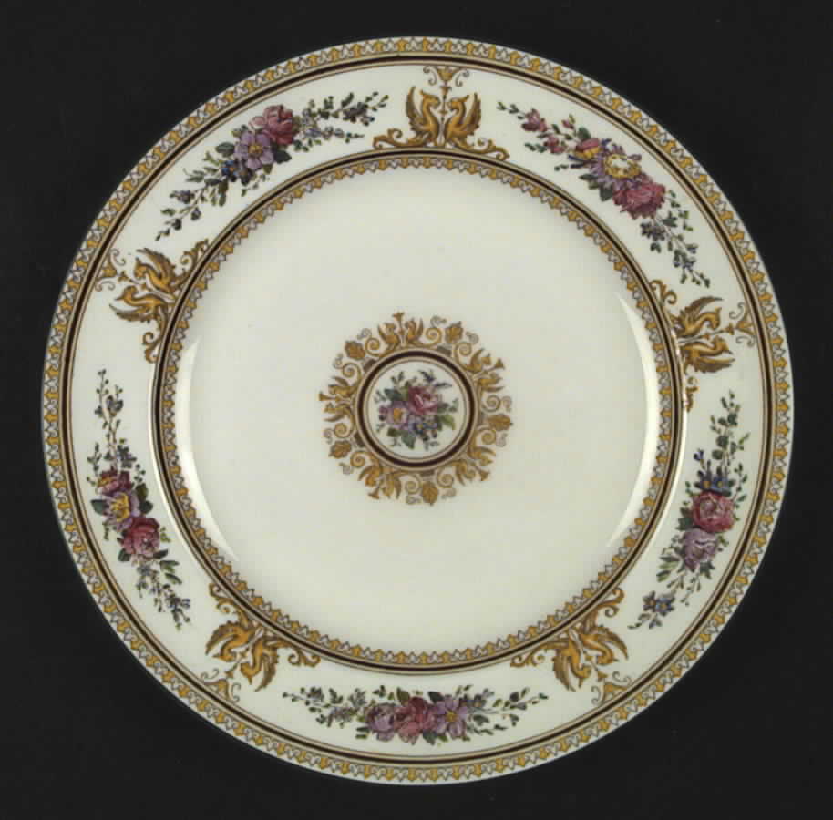 Columbia White (Yellow Border Accent) Dinner Plate by Wedgwood-1