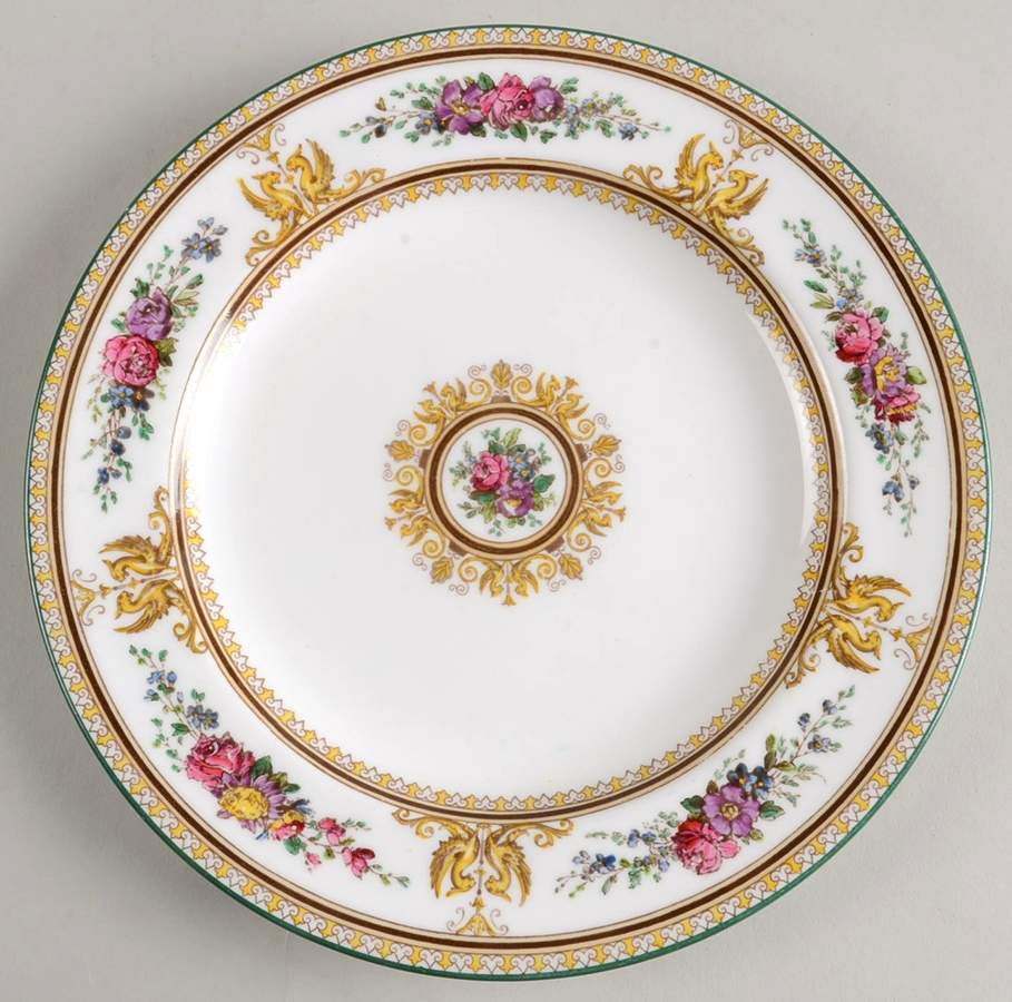 Columbia White (Yellow Border Accent) Luncheon Plate by Wedgwood-1