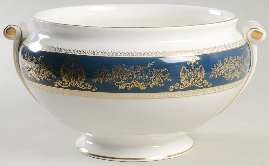 Columbia Blue & Gold Tureen No Lid by Wedgwood-1