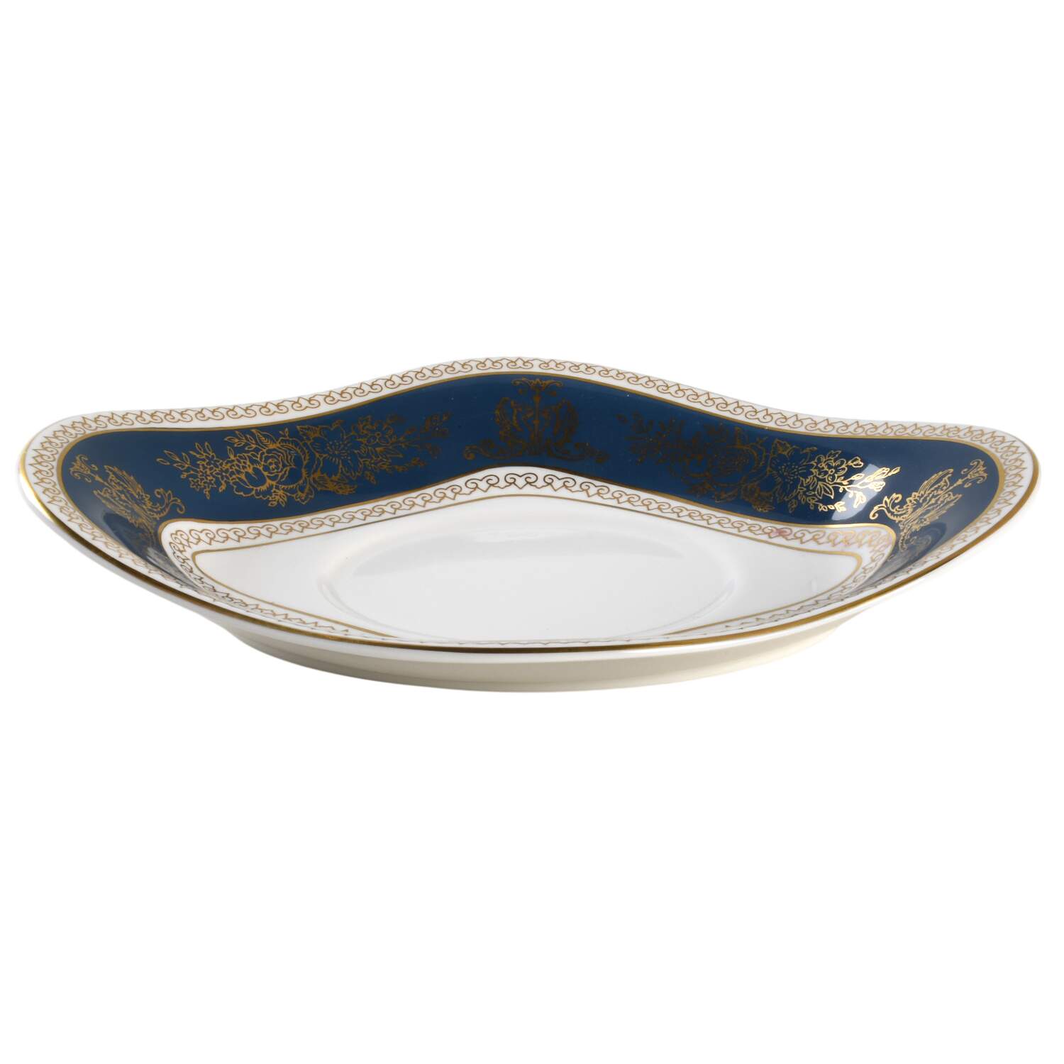 Columbia Blue & Gold Underplate for Gravy Boat by Wedgwood-1