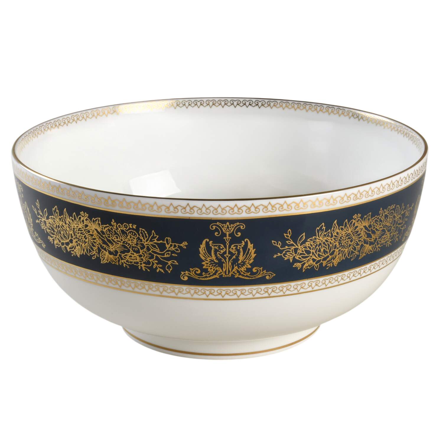 Columbia Blue & Gold 8" Salad Serving Bowl by Wedgwood-1