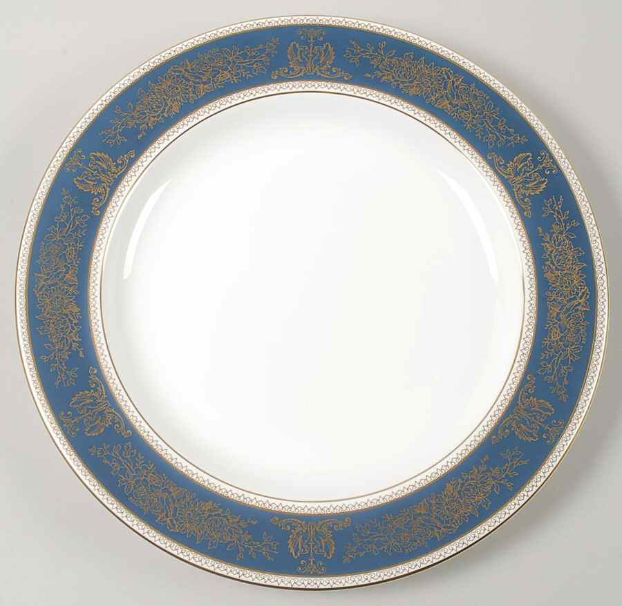 Columbia Blue & Gold 13" Chop Plate (Round Platter) by Wedgwood-1