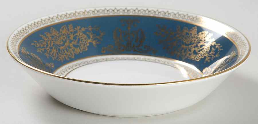 Columbia Blue & Gold Fruit/Dessert (Sauce) Bowl by Wedgwood-1