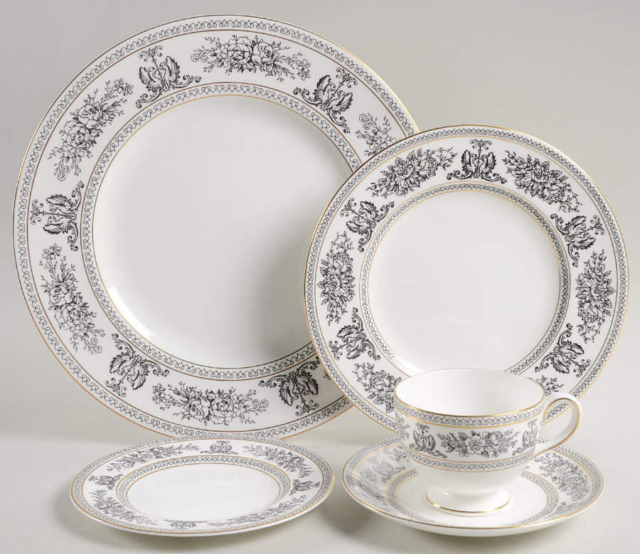 Columbia Black 5 Piece Place Setting by Wedgwood-1