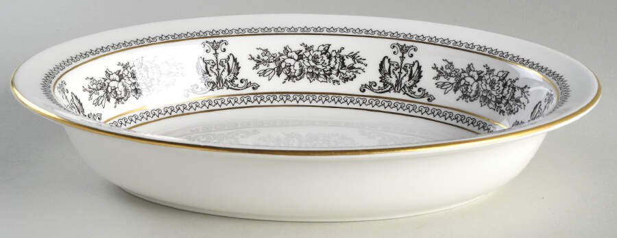 Columbia Black 11" Oval Vegetable Bowl by Wedgwood-1