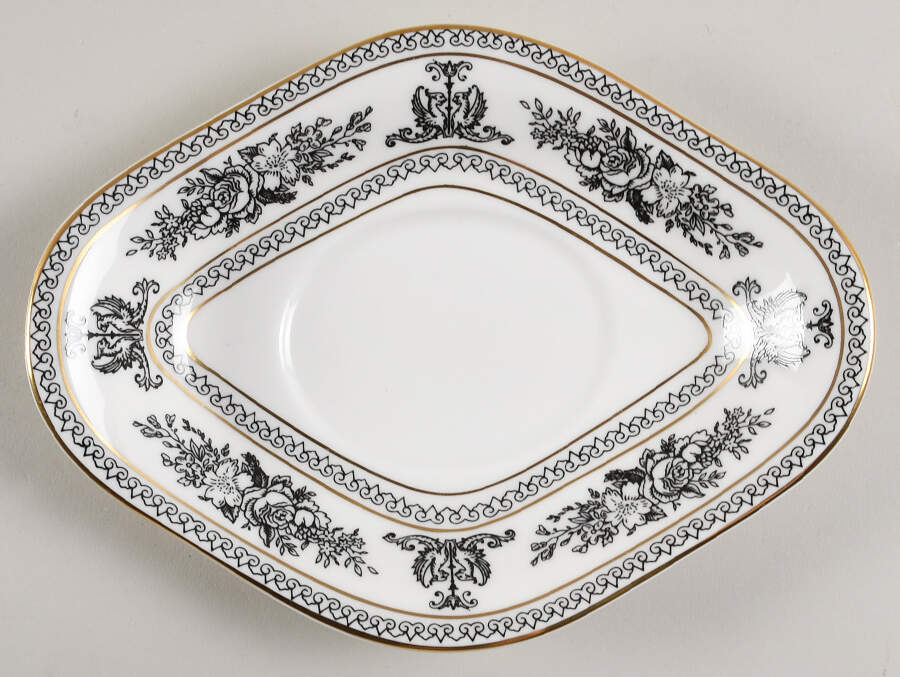 Columbia Black Underplate for Gravy Boat by Wedgwood-1