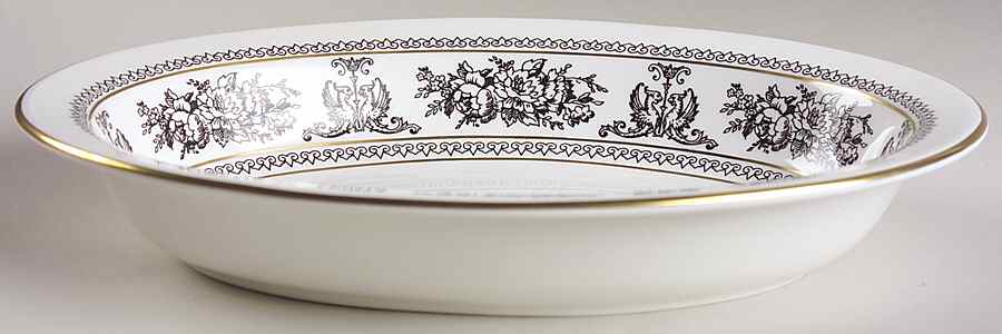 Columbia Black 10" Oval Vegetable Bowl by Wedgwood-1